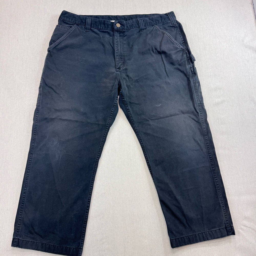Carhartt B324 Black Carpenter Work Pants 40x30 Relaxed Fit Heavy Duty Utility